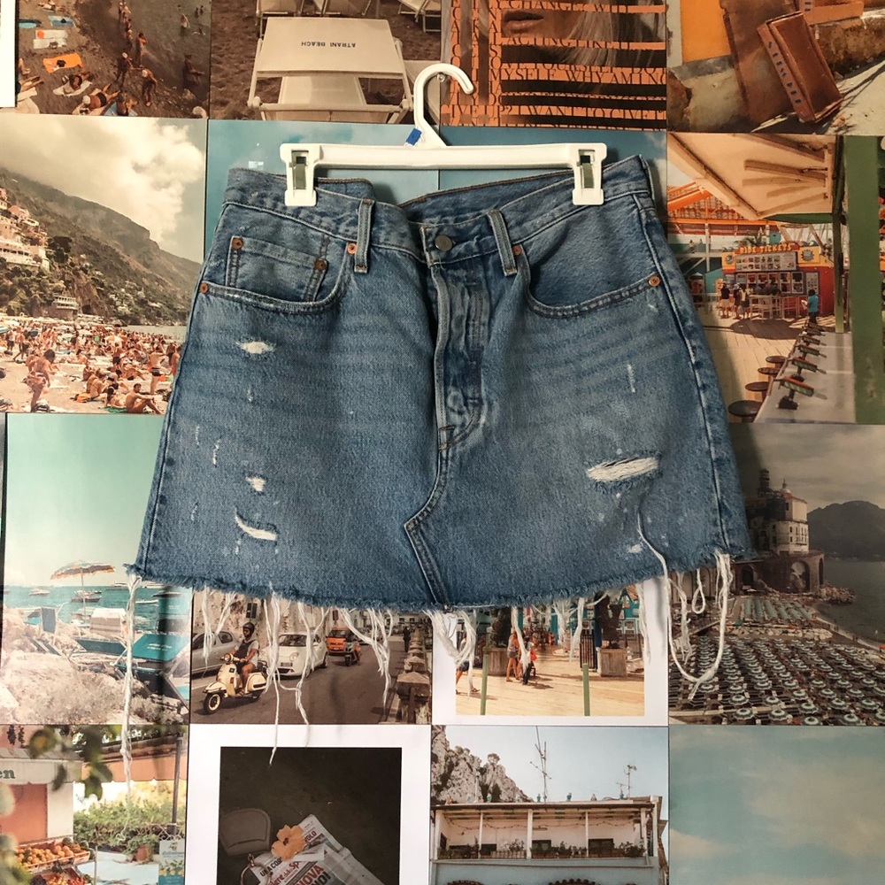Levis 501 denim mini skirt